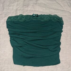 Green Lace Trim Tube Top